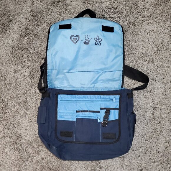 Y2K Vintge Mudd Blue Crossbody Messenger Bag - Picture 3 of 11